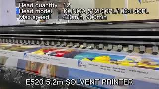 E520 5.2m 12heads solvent printer