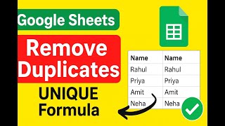 Google Sheets UNIQUE Function | Remove Duplicates Easily (2025 Guide)