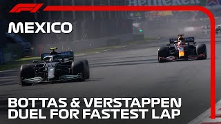 Bottas And Verstappen Duel For Fastest Lap | 2021 Mexico Grand Prix