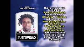 Sylvester Frederick ~ Medium Obituary