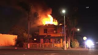 Commercial Fire Burns 2nd Time In A Week | POMONA, CA 6.15.22