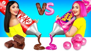 Bubble Gum vs Chocolate Food Challenge | 100 Layers of Bubble Gum | Yummy Battle by RATATA POWER