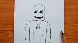 How to draw Marshmello || Marshmello step by step || easy tutorial