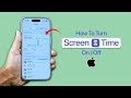 How To Turn On or Off Screen Time on iPhone?