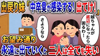 中卒の俺を見下す旦那に逃げられた妹が突然帰宅「中卒臭い！娘に感染るお願いだから出てけ！」お望み通り出ていくと２人は全て失い…【2ｃｈ修羅場スレ・ゆっくり解説】