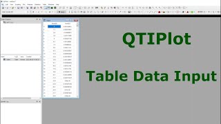 QTIPlot Quick Tutorial: Adding Data to Table (Video 1)