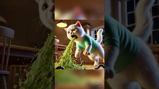 Kitten Vomits Uncontrollably After Eating Caterpillar 😺🐛 @cattoon1909 #shorts #cat