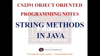 STRING METHODS IN JAVA NOTES | CS3391 OBJECT ORIENTED PROGRAMMING NOTES | 2021 REGULATION CSE