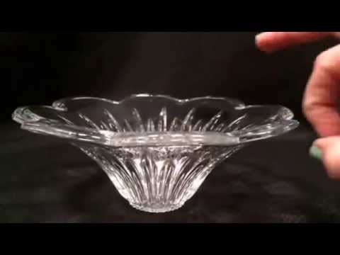 Walther Sohne Uranium Glass Nelson Float Bowl Set Lead Crystal Crystal Candy Dish Glass Bowl Flower Shape No Markings