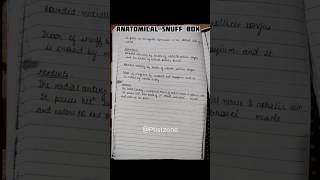 Anatomical snuff Box| Content #studynotes #shortvideo