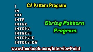 C# String Program l String Pattern Program in C#.Net l Interview Point l D. K. Gautam