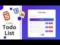 🔹 Build a To-Do App with CRUD Operations | HTML, CSS & JavaScript Tutorial #html #css #javascript