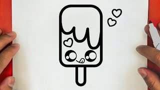 كيف ترسم ايس كريم كيوت وسهل خطوة بخطوة / رسم سهل / تعليم الرسم | Cute ice cream drawing