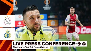 🎙️  LIVE 13:00 | Persconferentie Francesco Farioli \u0026 Davy Klaassen | Ajax - Union Saint Gilloise