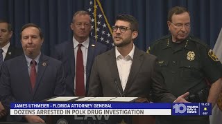 AG Uthmeier, Polk Sheriff Judd announce 51 arrests in multi-agency drug trafficking busts