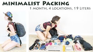 Minimalist Packs 19 Liters for 1 Month of Travel