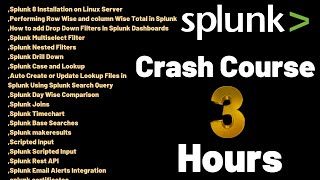 #Splunk Crash Course 3 Hours | Splunk Tutorial