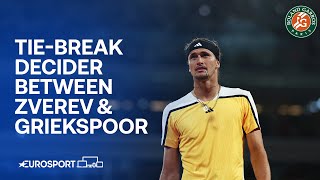TIE-BREAK DECIDER between Alexander Zverev & Tallon Griekspoor 🔥 | French Open 2