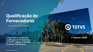 Webinar TOTVS| Qualificação de Fornecedores #TOTVS_Backoffice_Linha_RM