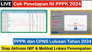 🔴LIVE Cek Progres Penetapan NIP PPPK 2024, Aktivasi NIP di MyASN dan Melihat Lokasi Penempatan PPPK