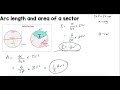 Using radians for arc length and sector area