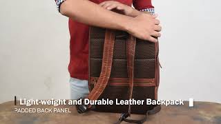 PICCO MASSIMO Leather Laptop Backpacks