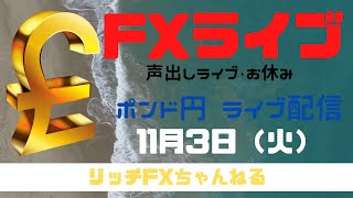 【FXライブ】FX初心者さん歓迎！「チャネルライン」でトレードしてみよう！　FXプロトレーダーのポンド円 （本日・垂れ流し配信）11/03/2020