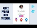 Create Awesome Profile Card Using React , Tailwind