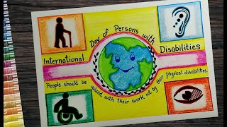 International Day of Persons disability poster drawing l World Disability day drawing for beginners