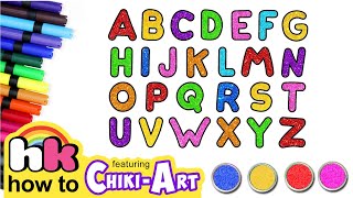 How to Draw and Write Alphabets | ABC Drawing | Chiki Art | HooplaKidz HowTo