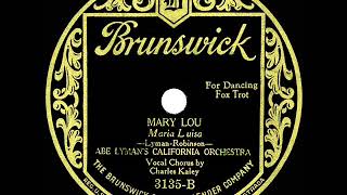 1926 HITS ARCHIVE: Mary Lou - Abe Lyman (Charles Kaley, vocal)