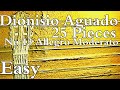 Dionisio Aguado - Allegro Moderato No.13 ( 25 pieces ) with TAB Guitar