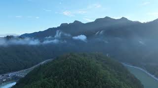 日岐と小舟上空からの風景