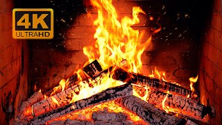 FIREPLACE 4K 🔥 Fireplace video with Burning Logs \u0026 Fire Sounds