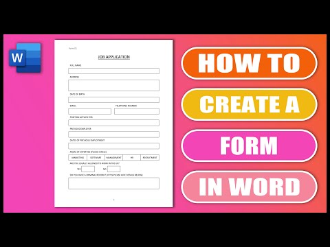 HOW TO CREATE A FORM IN WORD Make a printable form in Word