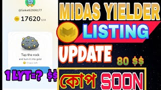 Midas yielder app listing update | price prediction