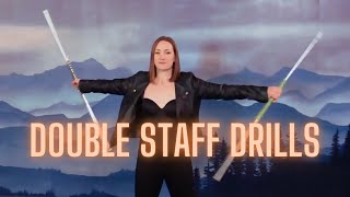 Double Staff Drills - STAFF SPINNING TUTORIAL (BEGINNER) | Michelle C. Smith