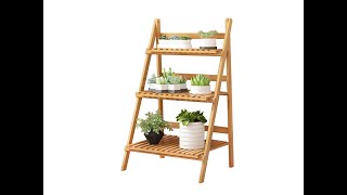 Foldable Bamboo Ladder Plant Stand 3-Layer