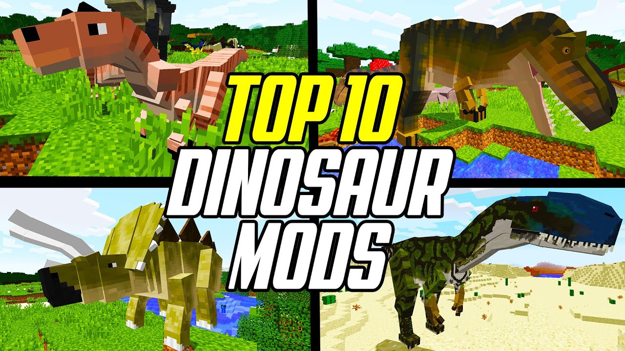 Top 10 Minecraft Dinosaur Mods (Prehistoric Minecraft Mods) - YouTube