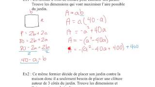 PC30S - Ex7 - Application de la fonction quadratique