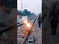 Thermite welding process for joiningrailway tracks #indian #railway #welding