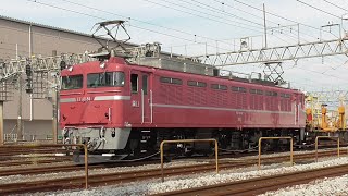 2020年6月15日 新津工臨 EF81 81＋ロングレール輸送専用チキ5500貨車13両(B編成)　高崎操車場でEF64 1053へ機関車交換　安中貨物EH500-7 ＋タキ(12両)＋トキ(4両)