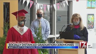 Socially-distanced graduations at Wake County schools