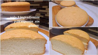 con solo 3 ingredientes  gluten free ✅️ torta de maizena pan esponja