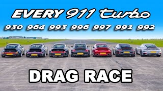 Porsche 911 Turbo generations DRAG RACE
