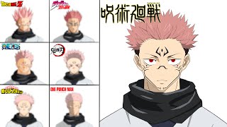 Drawing Ryomen Sukuna in various anime styles 【Jujutsu Kaisen】