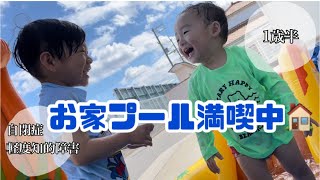 【自閉症】お家プール🏠🏊‍♂️／兄弟／発語なし／知的障害／発達障害／発達ゆっくりさん／3歳／1歳／発達障害