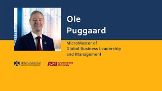 Ole Puggaard receiving MicroMaster in Global Business Leadership and Management
