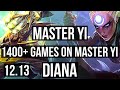 YI vs DIANA (JNG) | Rank 5 Yi, 2.9M mastery, Legendary, 1400+ games, 17/3/6 | NA Grandmaster | 12.13