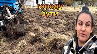 Розорюємо цілину на майбутньому городі. Життя в селі